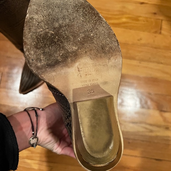 FENDI PLAID LONG COWBOY BOOTS WESTERN - Picture 6 of 16